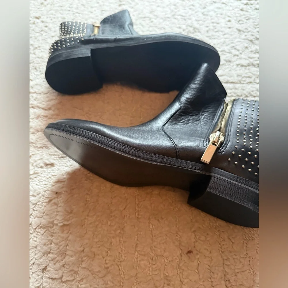 Kenneth Cole biker boots leather Black size 8
